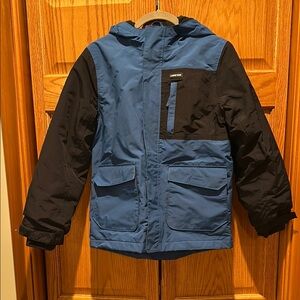 Lands' End Blue and Navy Squall Jacket with Hood